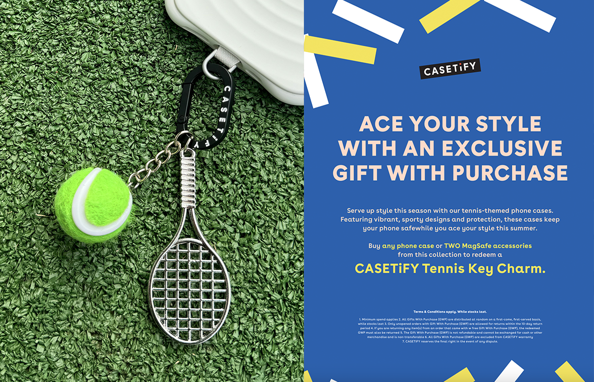 Redeem an exclusive CASETiFY Tennis Charm with purchase